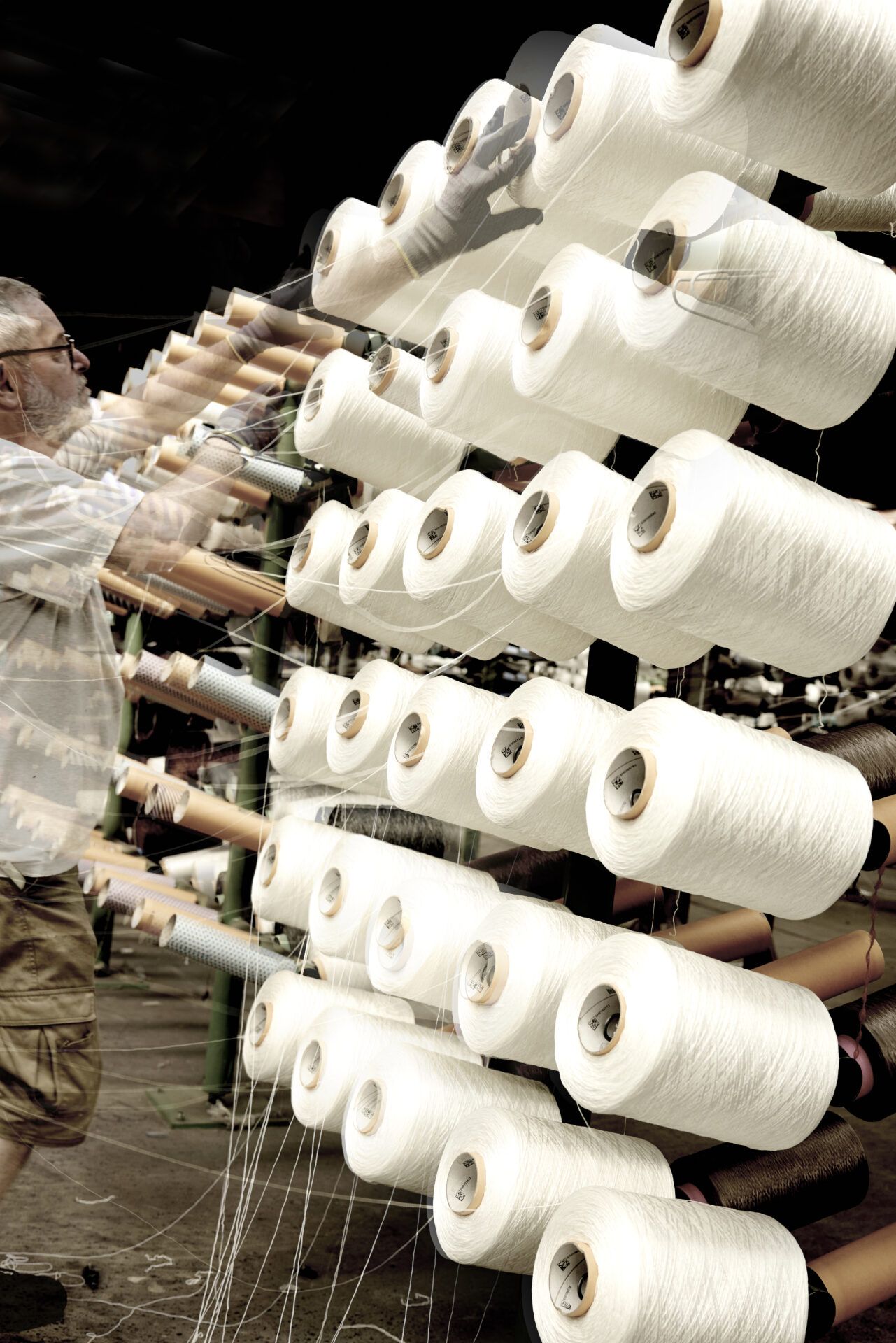 bobines fibres blanches